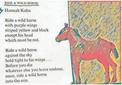 Image of the poem "Ride a Wild Horse" by Hannah Kahn