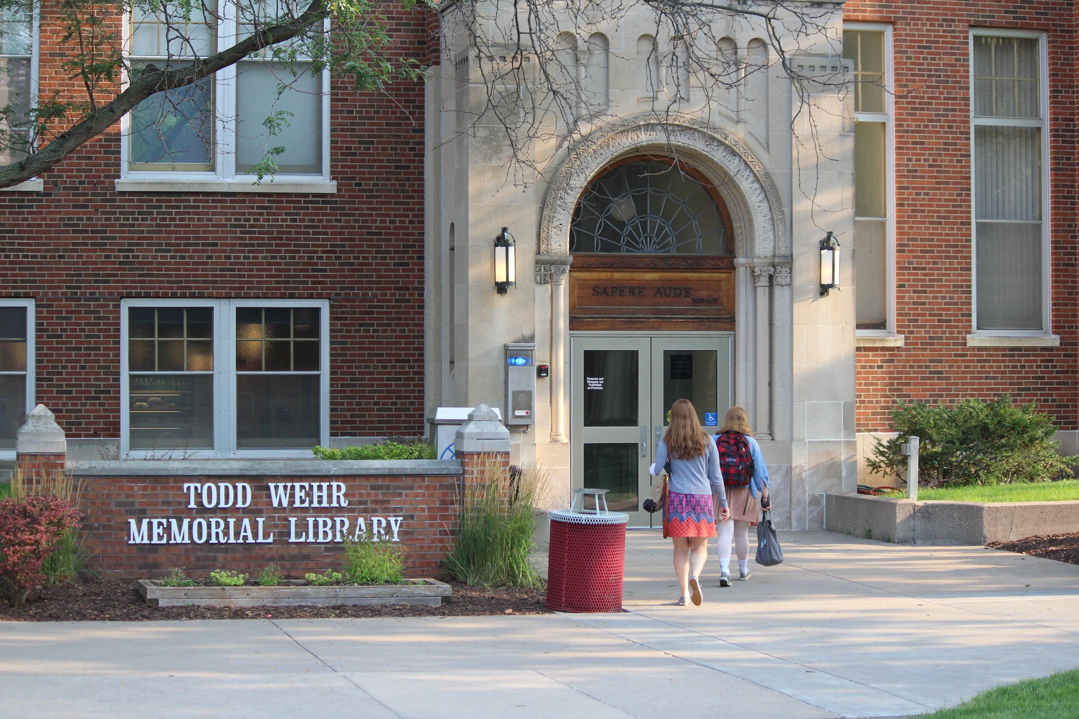 Todd Wehr Memorial Library Entrance