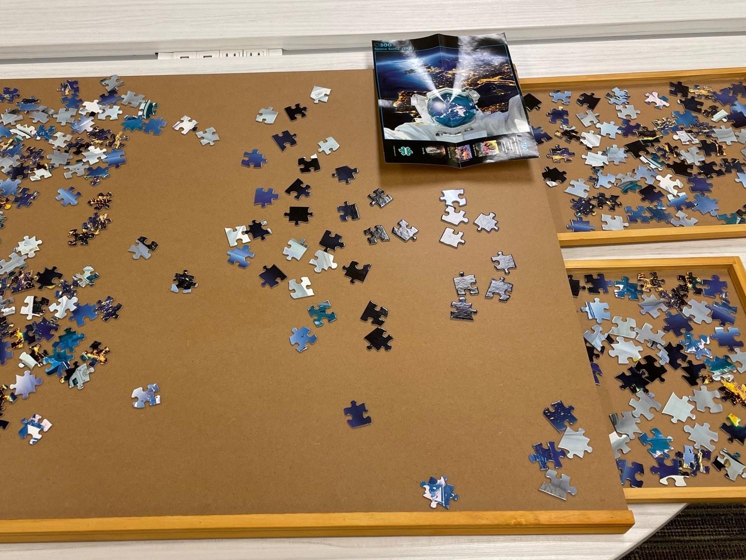 Space selfie puzzle on board