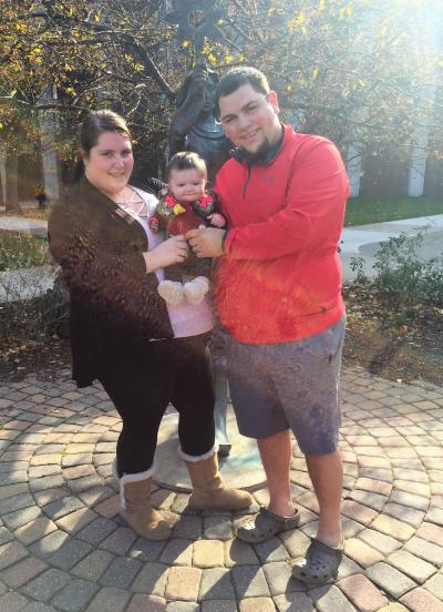 Megan and JayVon Adams brought their daughter, Gabriella, to the Viterbo campus for a visit when she was still just an infant.