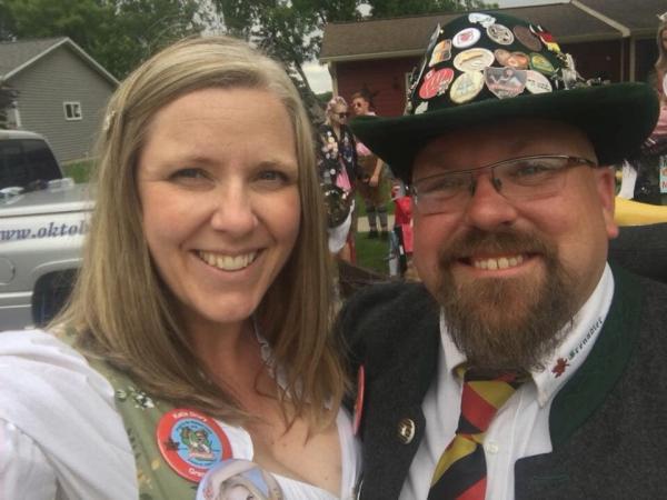 Katie and Justin Drury are members of the La Crosse Oktoberfest Grenadiers.