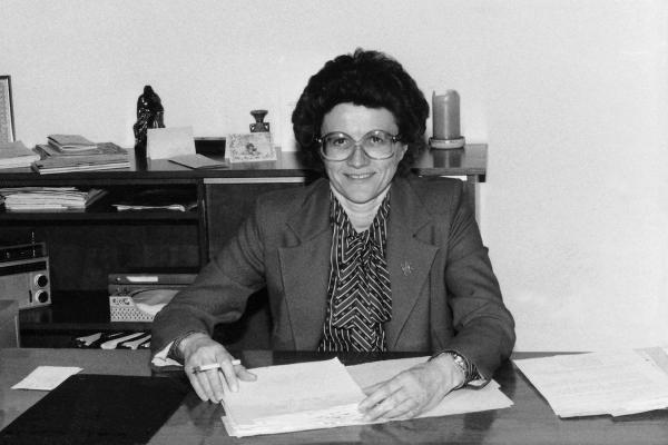 Academic Dean, Helen Elsbernd, FSPA,  in her office in Murphy Center.