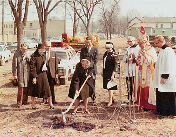 A groundbreaking ceremony for the Fine Arts Center project was held in 1969.