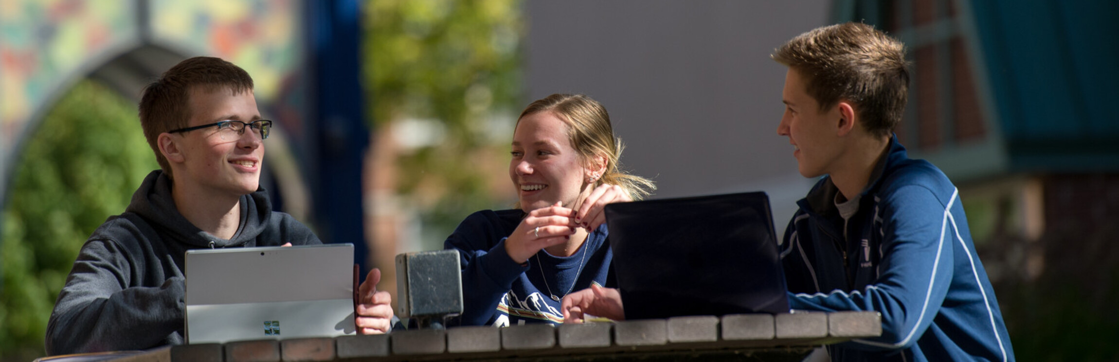 students talking