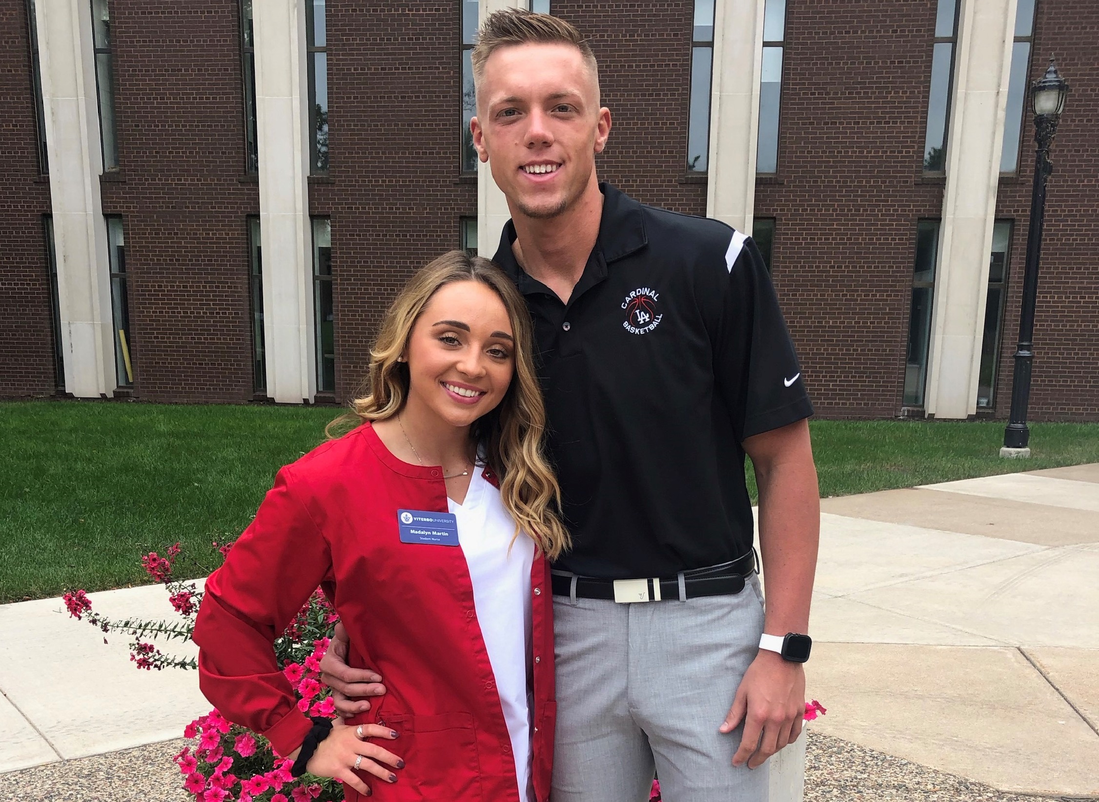 Cullin Neeck pictured with Viterbo nursing student Madalyn Martin.