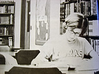 Student studying in the library.