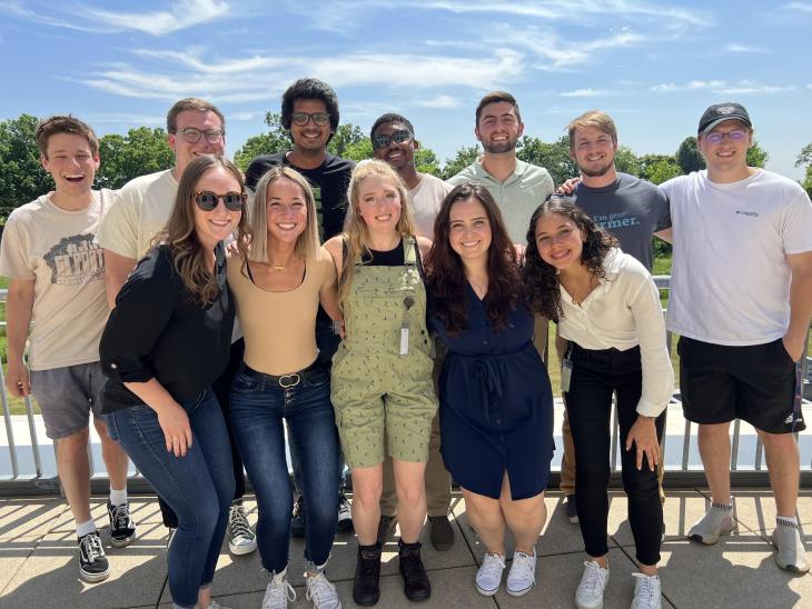 Kylie Krahn (front and center) with 2023 Interns