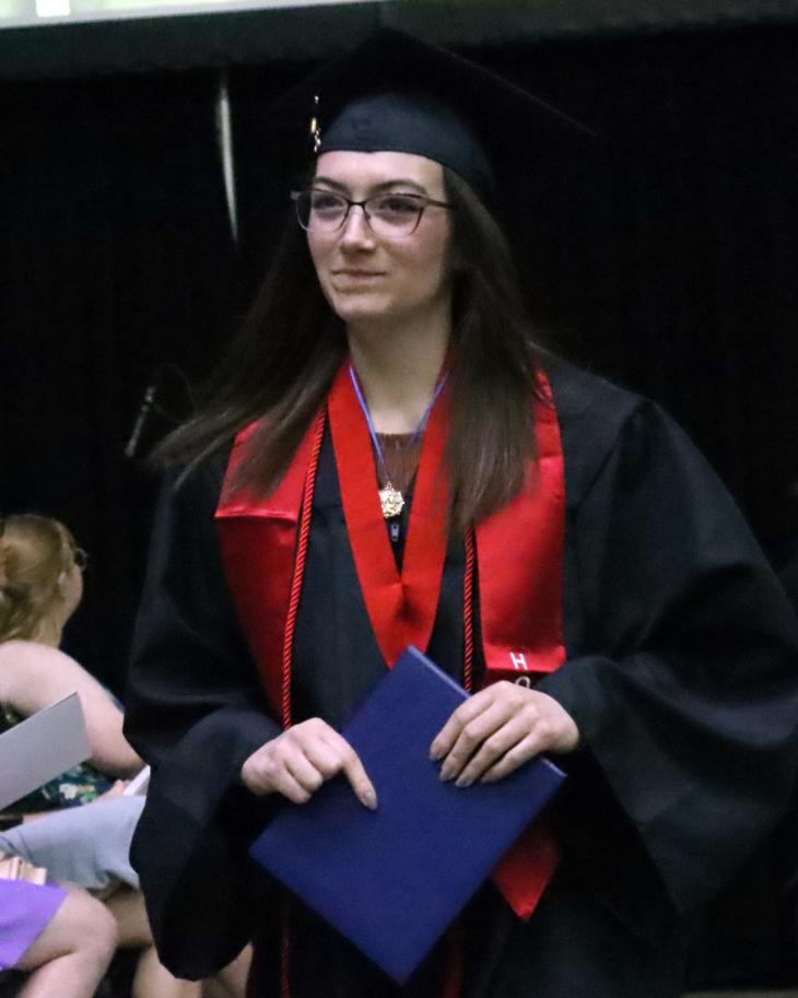 Lexi Oestreich on commencement day