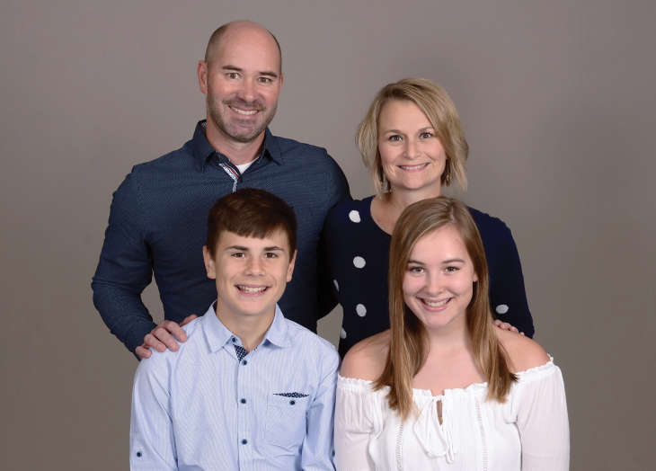 The Sackman family (from left): front, Cullen and Allison; back, Shawn and Emily.