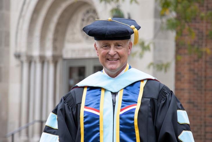 Viterbo President Rick Trietley in regalia Viterbo President Rick Trietley in regalia