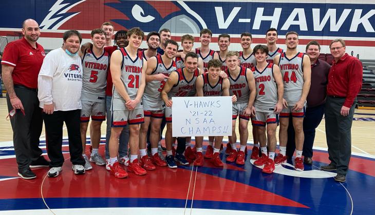 The NSAA conference champion Viterbo University men's basketball team The NSAA conference champion Viterbo University men's basketball team