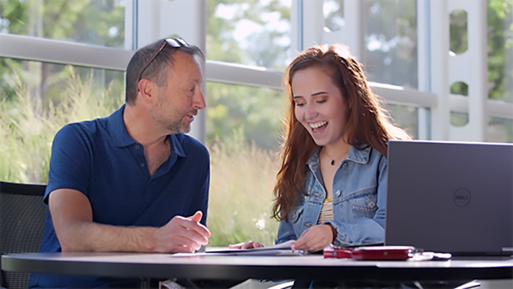 Rick Walters with student