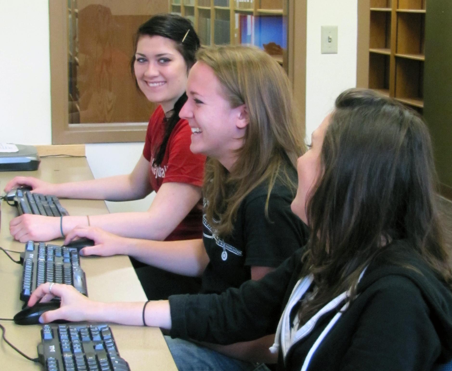 Students at computers