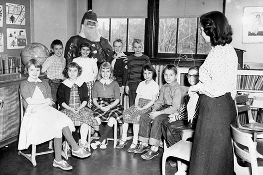 Mary Alliata student teaching at Washburn School in the 1950s.