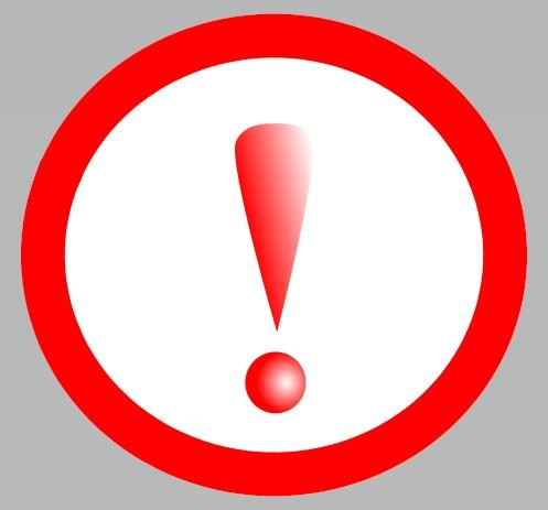 Exclamation point in a circle
