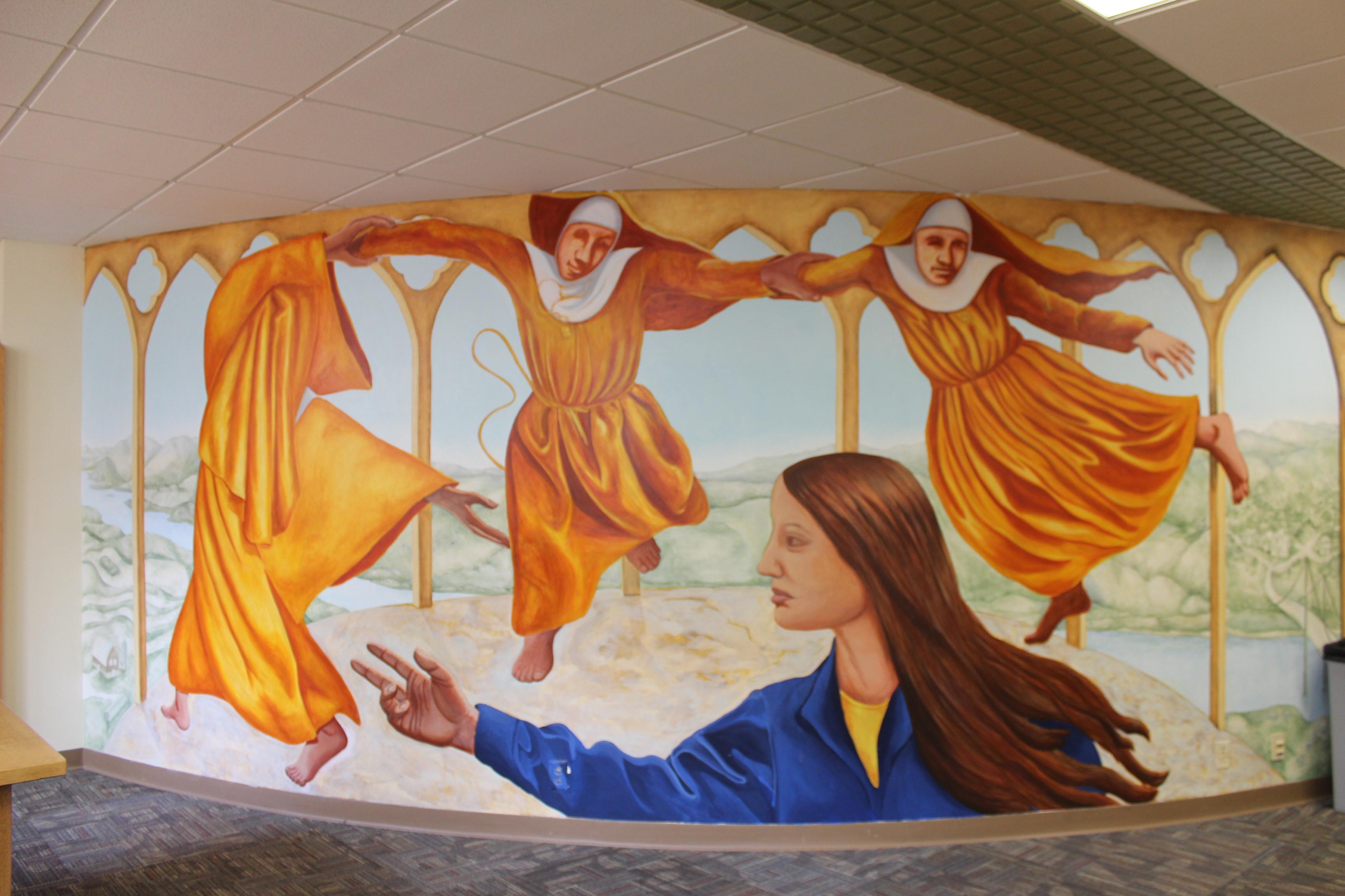 Viterbo University Library Mural - Nuns