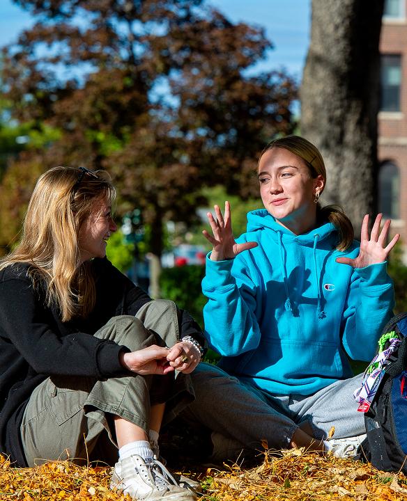 Students sitting and talking
