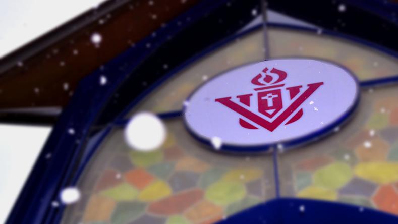 Viterbo Logo on a Building