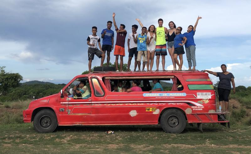 Levi Orr and Jordyn Keyes found time for fun during their internship in the Philippines.