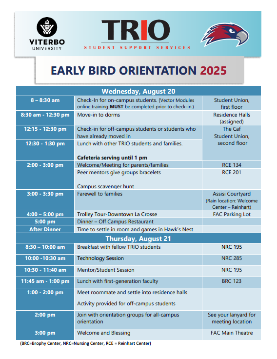 EBO Schedule 2025