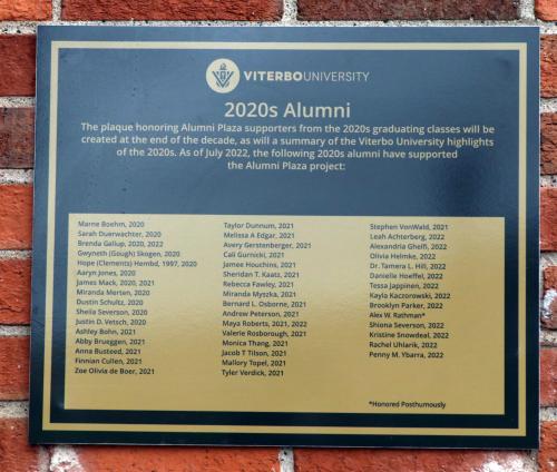 Alumni Plaza plaque
