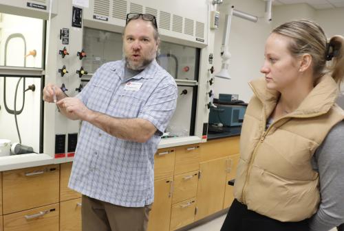 Professor Kyle Backstrand and Amanda Bogdonovich