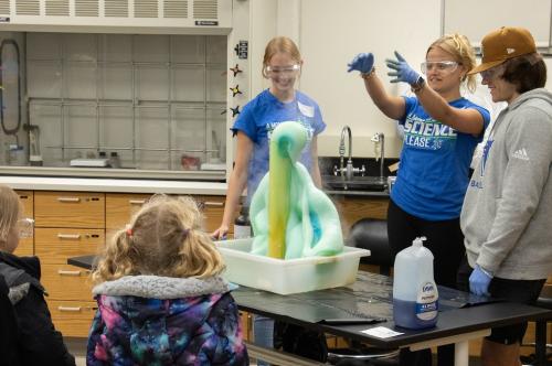 Megan demonstrating Elephant toothpaste.jpg