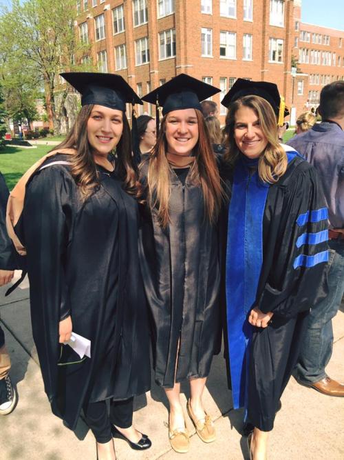 As a faculty member, Sara Cook (right) loved connecting with students, something that remains important to her as Viterbo's vice president for academics.