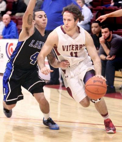 Viterbo student-athlete Alex Diciaula (right) was heavily recruited as a high school basketball player. 