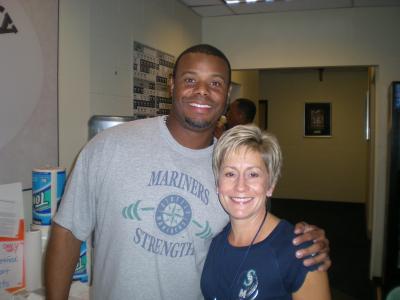 Kim Larson and Ken Griffey Jr.