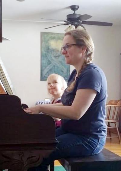 Emily Dykman at the piano