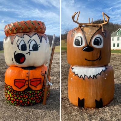 Chad Gilbeck's hay-bale artwork can be seen on the Coon Valley area farm where he grew up.