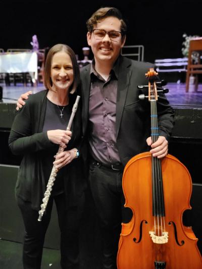 Polly Pappadopoulos is pictured with Viterbo student Levi Magnuson.