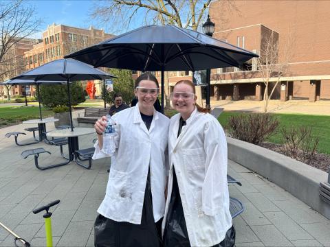 Lilly Aleckson, Biochemistry Major in lab coat