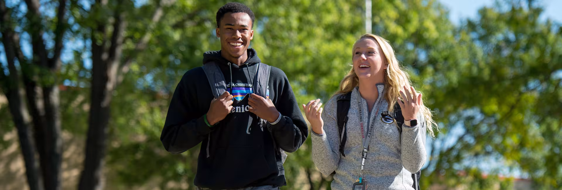Students talking and laughing