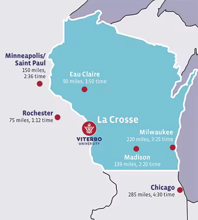 Wisconsin Distances Map