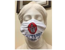 Dante's Beatrice bust wearing her library face mask during COVID.