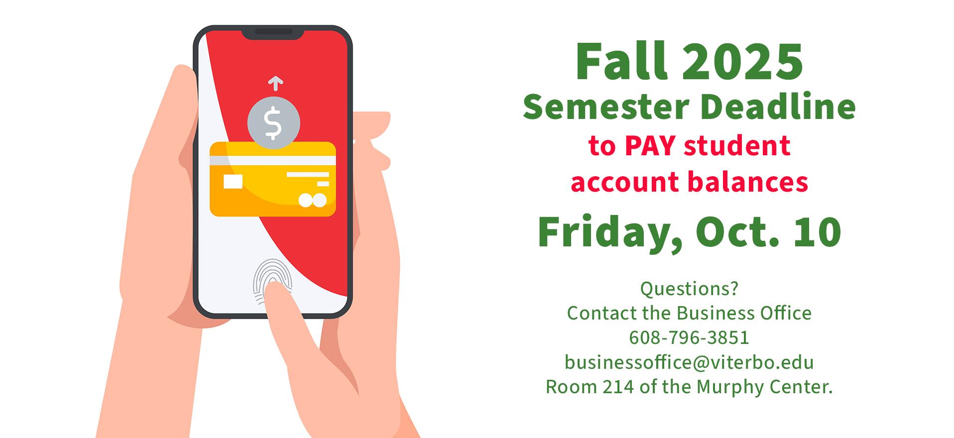 Fall 2025 Semester Payment Deadline