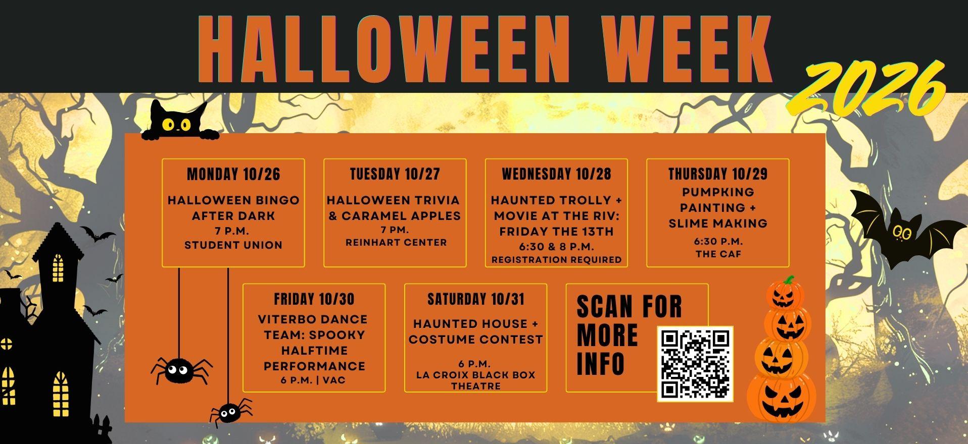 Halloween Week Schedule