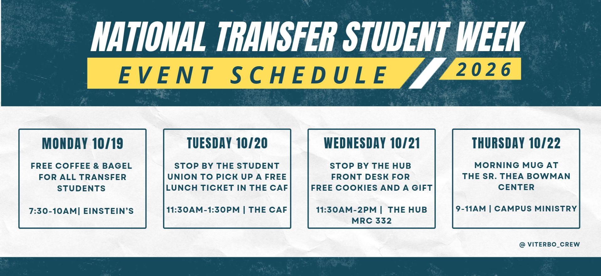 Transfer Week Schedule