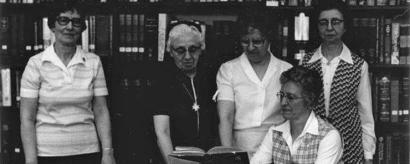 Sisters Working in the Library, year unknown.