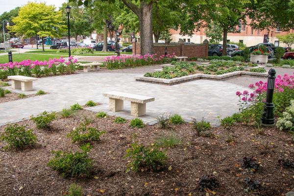 FSPA Prayer Garden The plantings in the new FSPA Prayer Garden are growing and blooming, with work nearly complete on the project.