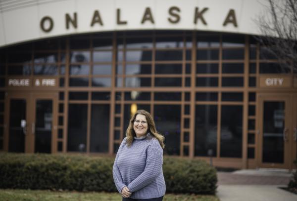 Mayor Kim Smith at Onalaska City Hall