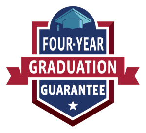 Viterbo University's Four-Year Guarantee logo