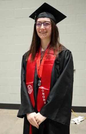 Lexi Oestreich on commencement day