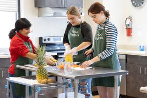 Nutrition Science students working in the foods lab.